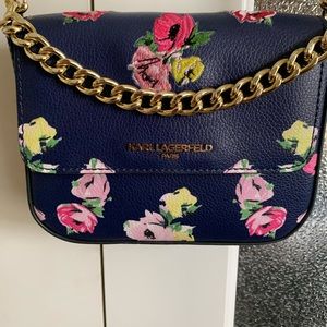 Karl Lagerfeld Paris Navy Floral Crossbody Bag